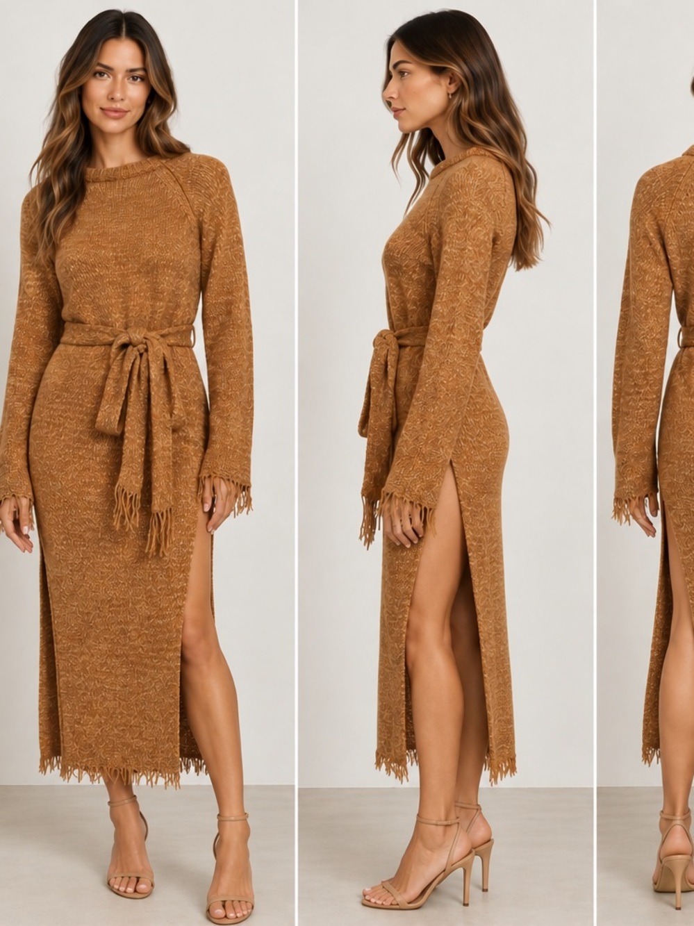 Nanushka Kaize OpenKnit Tie Waste Dress